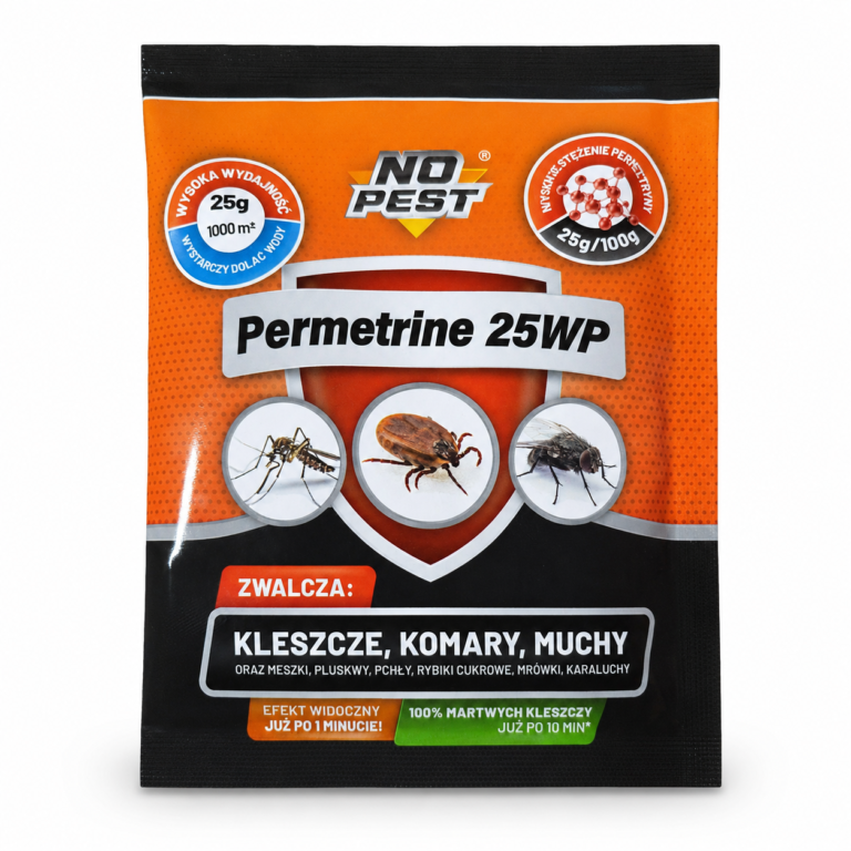 Permetrine 25WP No Pest 25 g – preparat na kleszcze, komary i muchy