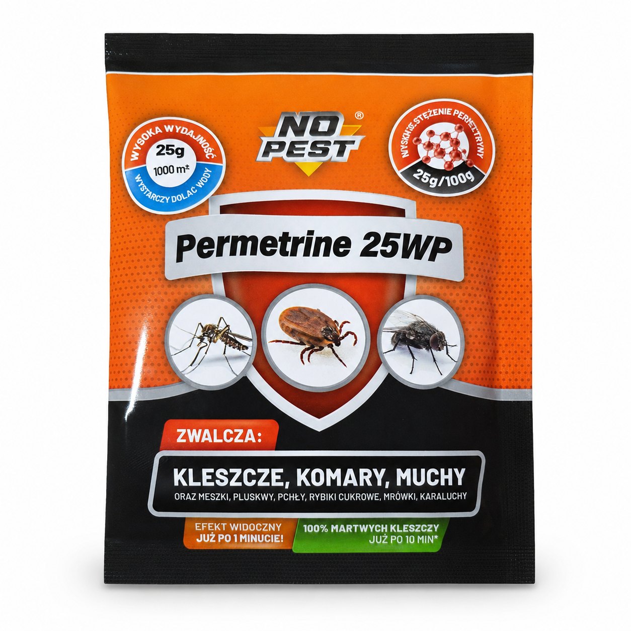 Permetrine 25WP No Pest 25 g Permetrine 25WP No Pest 25 g – preparat na kleszcze, komary i muchy