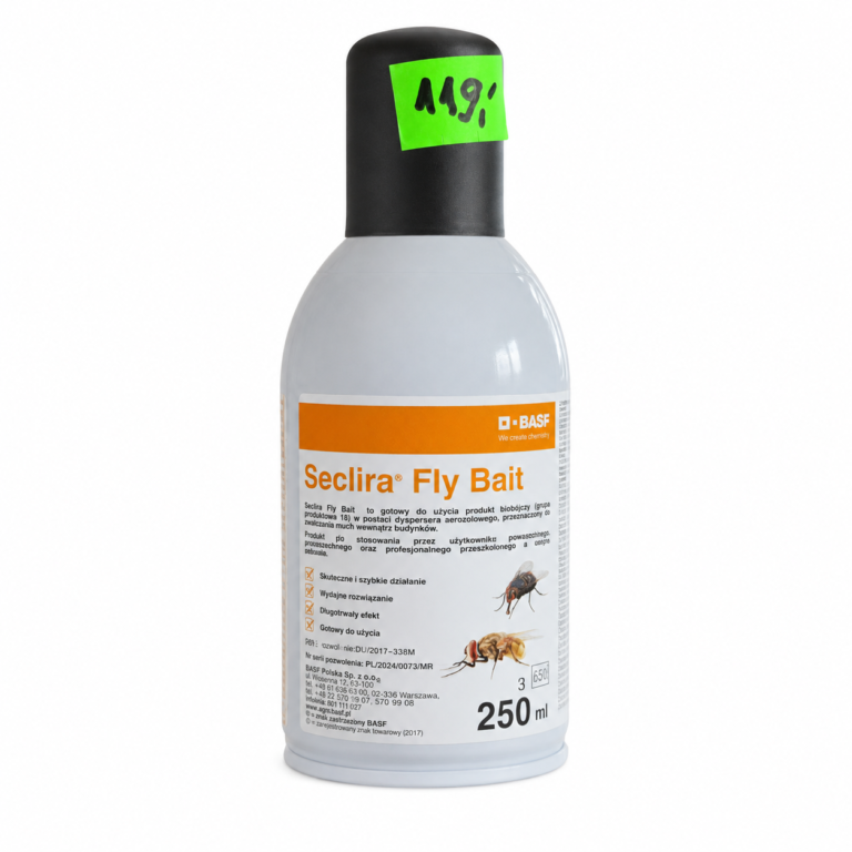 Seclira Fly Bait 250 ml – preparat na muchy na białym tle